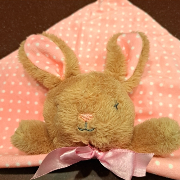 Way to Celebrate Pink Bunny Rabbit Lovey Security Blanket with Rattle Walmart - Picture 1 of 4
